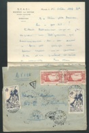 LAC De Coyah ( Guinée Franç.) Affranchie Mixte  Par 2 émissions PA GUINEE Yvt N° 2 X 2, + A.o.f Yvt N°4 X2 - LX1706 - Cartas & Documentos