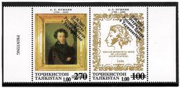 Tajikistan.2008 Black Ovpt On A.Pushkin (1999). Pair Of 2v X1.00  Michel # 500-01 - Tadjikistan