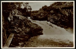 Ref 1251 - Real Photo Postcard - Salmon Leaping - Falls Of Shin Sutherland Scotland - Sutherland
