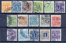 DENMARK 1921-30 Postage Due Set With Crown Watermark, Used.  Michel Porto 9-24 - Impuestos