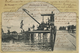 S. Tomé Principe Desembarque De Gado  Edicion Manuel Lança  . P. Used Stamped . One Cut At The Lower Part - São Tomé Und Príncipe