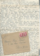 Lac   Algérie  Yvert N°238 X 2  Oblitéré  Cad Alger-Plateau   -  27/10/1947  -   Lx 1808 - Storia Postale