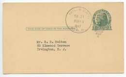 United States 1947 UX27 Postal Card Mil. & Dav. RPO To Irvington, New Jersey - 1941-60