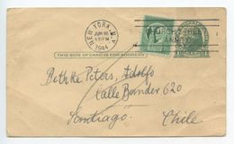 United States 1944 UX27 Postal Card New York NY To Santiago, Chile - 1941-60