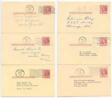 United States 1955-58 6 UX38 Postal Cards To Morton Grove, Illinois - 1941-60