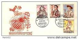 Tschechoslowakei CSSR 1955: Volkstrachten (1.Ausgabe) Michel-Nr. 921-924 Auf FDC (Katalog 50.00 Euro) - Costumes