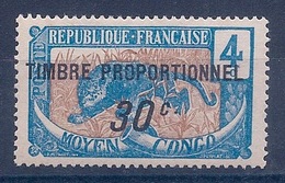 CONGO FRANCAIS - EF 6  30C SUR 4C TIMBRE POSTAL UTILISATION FISCALE PROPORTIONNEL NEUF* MLH COTE 60 EUR - Ongebruikt