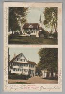 AK CH ZG Neuheim Foto Gasthaus Falken, Kirche 1911-09-02  Weber #382 "Bug" - Sonstige & Ohne Zuordnung