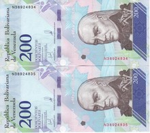 PAREJA CORRELATIVA DE VENEZUELA DE 200 BOLIVARES DEL 13 DE MARZO DEL AÑO 2018 SIN CIRCULAR-UNCIRCULATED - LORO-PARROT - Venezuela