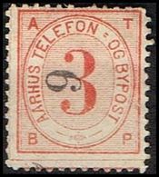 __AARHUS TELEFON OG BYPOST. 1884. 3 ØRE. 9. (DAKA 1) - JF316535 - Local Post Stamps