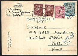 LE99  Carte De Roumanie Avec Entier Postal + Timbres De 1948 - Marcophilie