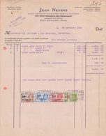 1932: Facture De ## Jean NEVENS, Rue De La Senne, 39, (Rue Docteur De Meersman),  BXL. ## à ## Ganterie VAN MECHELEN,... - Kleidung & Textil