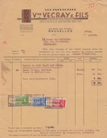 1939: Facture Des ## Les Papeteries Vve VECRAY & Fils, Rue Du TIVOLI, 23, BXL. ##  à ## Maison VAN MECHELEN, Rue ... - Printing & Stationeries