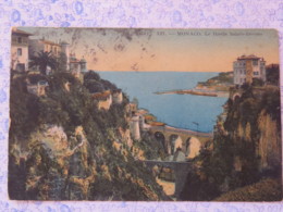 France 1923 Postcard "Monaco - Ravin De Sainte-Devote" Nice To England - Sower - La Condamine