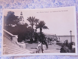 Monaco Unused Postcard Monte-Carlo - Theatre And Terrasses - Les Terrasses