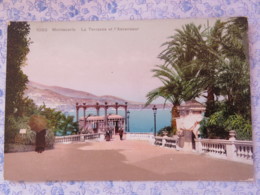 Monaco Unused Postcard Monte-Carlo - Terrasses And Lift - Palm Trees - Les Terrasses