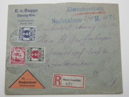 DANZIG LANGFUHR  , 1922  , Klarer Stempel Auf  NN - Einschreiben Mit Zensur - Briefe U. Dokumente