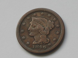 Très Beau !!!!  1 Cent 1846  Braided Hair Cent - United States Of AMERICA - Etats-unis - USA  *** EN ACHAT IMMEDIAT  *** - 1840-1857: Braided Hair (Cheveux Tressés)