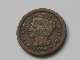 Très Beau !!!!  1 Cent 1846  Braided Hair Cent - United States Of AMERICA - Etats-unis - USA  *** EN ACHAT IMMEDIAT  *** - 1840-1857: Braided Hair