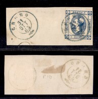 ANTICHI STATI - LOMBARDO VENETO - Gromo 31.10.63 (azzurro-P.ti 10) - 15 Cent (13-Regno) Su Frammento - Other & Unclassified