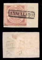 ANTICHI STATI - NAPOLI - 1858 - 1/2 Grano (1c-rosa Carminio) Usato Su Frammento - Tre Ottimi Margini E Perfetto A Sinist - Autres & Non Classés