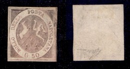 ANTICHI STATI - NAPOLI - 1858 - 50 Grana (14) - Senza Gomma - Colore Ossidato - Cert. Diena - Altri & Non Classificati