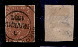 ANTICHI STATI - PARMA - 1853 - 25 Cent (8g) - Fortemente Inchiostrato Senza Le Cifre Del Valore - Preciso A Sinistra - C - Other & Unclassified
