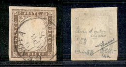 ANTICHI STATI - SARDEGNA - 1858 - 10 Cent (14a-terra D’ombra Chiaro) Usato A Genova - Sorani (850) - Otros & Sin Clasificación