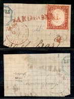 ANTICHI STATI - SARDEGNA - Sardegna (rosso-P.ti 9) Su 40 Cent (16Da) - Italie 5 22.3.62 (rosso) Su Frammento Per La Fran - Sonstige & Ohne Zuordnung