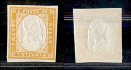 ANTICHI STATI - SARDEGNA - 1862 - Tripla Effigie - 80 Cent (17Da) - Gomma Originale - Cert. AG - Sonstige & Ohne Zuordnung