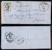 ANTICHI STATI - SICILIA - Naro (P.ti 8) Su 15 Cent (12-Regno) - Letterina Per Palermo Del 3.6.63 - Sonstige & Ohne Zuordnung