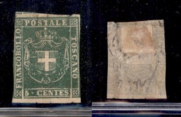 ANTICHI STATI - TOSCANA - 1860 - 5 Cent (18) Nuovo Con Gomma Originale - Corto In Verticale - Piccoli Strappi - Raro - C - Other & Unclassified