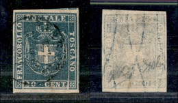 ANTICHI STATI - TOSCANA - 1860 - 20 Cent (20) Usato - Parte Di 4 Vicini Ai Lati - Cert. AG - Sonstige & Ohne Zuordnung