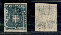 ANTICHI STATI - TOSCANA - 1860 - 20 Cent (20) Usato - Parte Di 4 Vicini Ai Lati - Cert. AG - Otros & Sin Clasificación