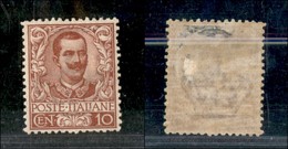 REGNO D'ITALIA - 1901 - 10 Cent Floreale (71) - Gomma Originale Con Piccoli Residui Di Carta A Stampa - Ottima Centratur - Sonstige & Ohne Zuordnung