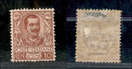 REGNO D'ITALIA - 1901 - 10 Cent Floreale (71) - Gomma Originale Con Piccoli Residui Di Carta A Stampa - Ottima Centratur - Altri & Non Classificati