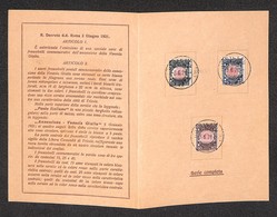 REGNO D'ITALIA - 1921 - Venezia Giulia (113/115) - Folder FDC Dell’emissione Con La Serie Completa - Trieste 5.6.21 - Other & Unclassified