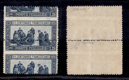 REGNO D'ITALIA - 1926 - 1,25 Lire S.Francesco (196oc-dentellato 14) In Coppia Verticale - Dentellatura Orizzontale Spost - Other & Unclassified