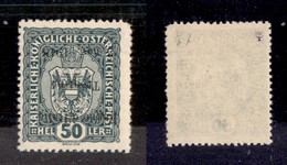 OCCUPAZIONI - TRENTINO - 1918 - 50 Heller (11b) Con Soprastampa Capovolta - Gomma Integra (900) - Sonstige & Ohne Zuordnung