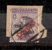 OCCUPAZIONI - BOLZANO 1 - 1919 - Porto Su 50 Cent (124) Usato Su Frammento (350+) - Andere & Zonder Classificatie