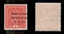 OCCUPAZIONI - VENEZIA GIULIA - 1918 - 3 Kronen (16) - Gomma Integra - Cert. Raybaudi (2.000) - Sonstige & Ohne Zuordnung