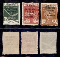 OCCUPAZIONI - ARBE - 1920 - Tre Valori (5/7) - Gomma Integra (550) - Andere & Zonder Classificatie