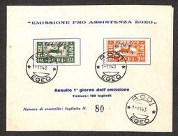 COLONIE ITALIANE - OCCUPAZIONE TEDESCA - 1943 - Espressi - Pro Assistenza (3/4) - Serie Completa Su Folder FDC Dell’emis - Sonstige & Ohne Zuordnung