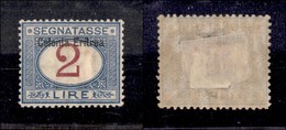 COLONIE ITALIANE - ERITREA - 1903 - Segnatasse - 2 Lire (9) - Gomma Originale - Centratura Perfetta - Cert. AG (700) - Sonstige & Ohne Zuordnung