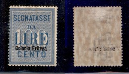 COLONIE ITALIANE - ERITREA - 1903 - Segnatasse - 100 Lire (13) - Gomma Originale (600) - Altri & Non Classificati