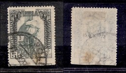 COLONIE ITALIANE - LIBIA - 1921 - 5 Cent Pittorica (23k) Usato - Non Dentellato In Basso - Autres & Non Classés