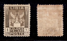 COLONIE ITALIANE - LIBIA - 1926 - 1 Lira Pittorica (65) - Gomma Originale (1.200) - Altri & Non Classificati