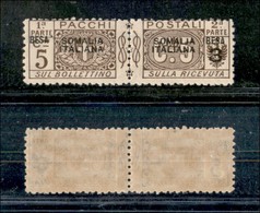 COLONIE ITALIANE - SOMALIA - 1923 - Pacchi Postali - 3 Besa Su 5 Cent (21b) - Senza Cifra 3 A Sinistra - Gomma Integra ( - Other & Unclassified