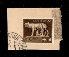 REPUBBLICA SOCIALE - GNR VERONA - 1944 - 5 Cent (470iad) Su Frammento - Punto Piccolo Dopo N - Verona (Titolare) - Non C - Other & Unclassified