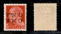 REPUBBLICA SOCIALE - GNR VERONA - 1944 - GNR Verona - 20 Cent (473c) Con Doppia Soprastampa Capovolta - Gomma Integra -  - Autres & Non Classés